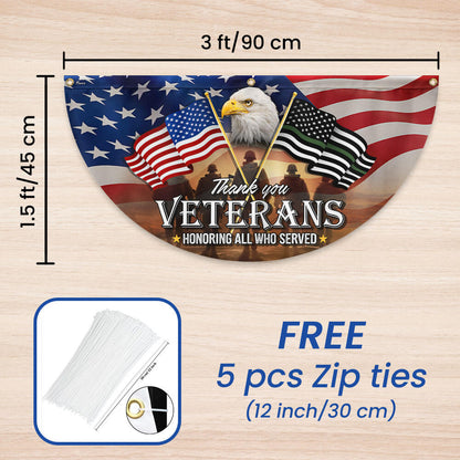 Thank You Veterans, American Eagle Memorial Day Veteran Non-Pleated Fan Flag TPT1643FL