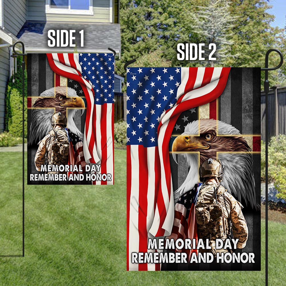 Memorial Day Remember And Honor, U.S. Veteran American Eagle Flag TPT730F
