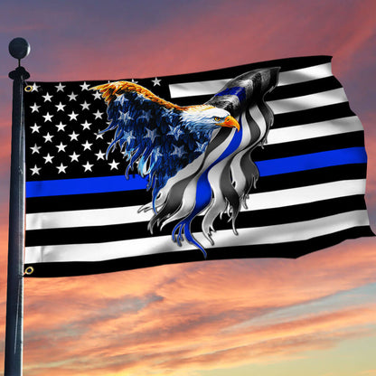 The Thin Blue Line. Police. Law Enforcement American Eagle Flag THB3482GFv3