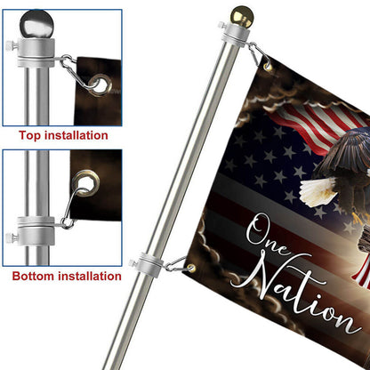 One Nation Under God. Christian Cross American Grommet Flag THB3614GF