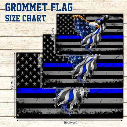 Back the Blue Flag – Thin Blue Line American Eagle Flag THB3440GF