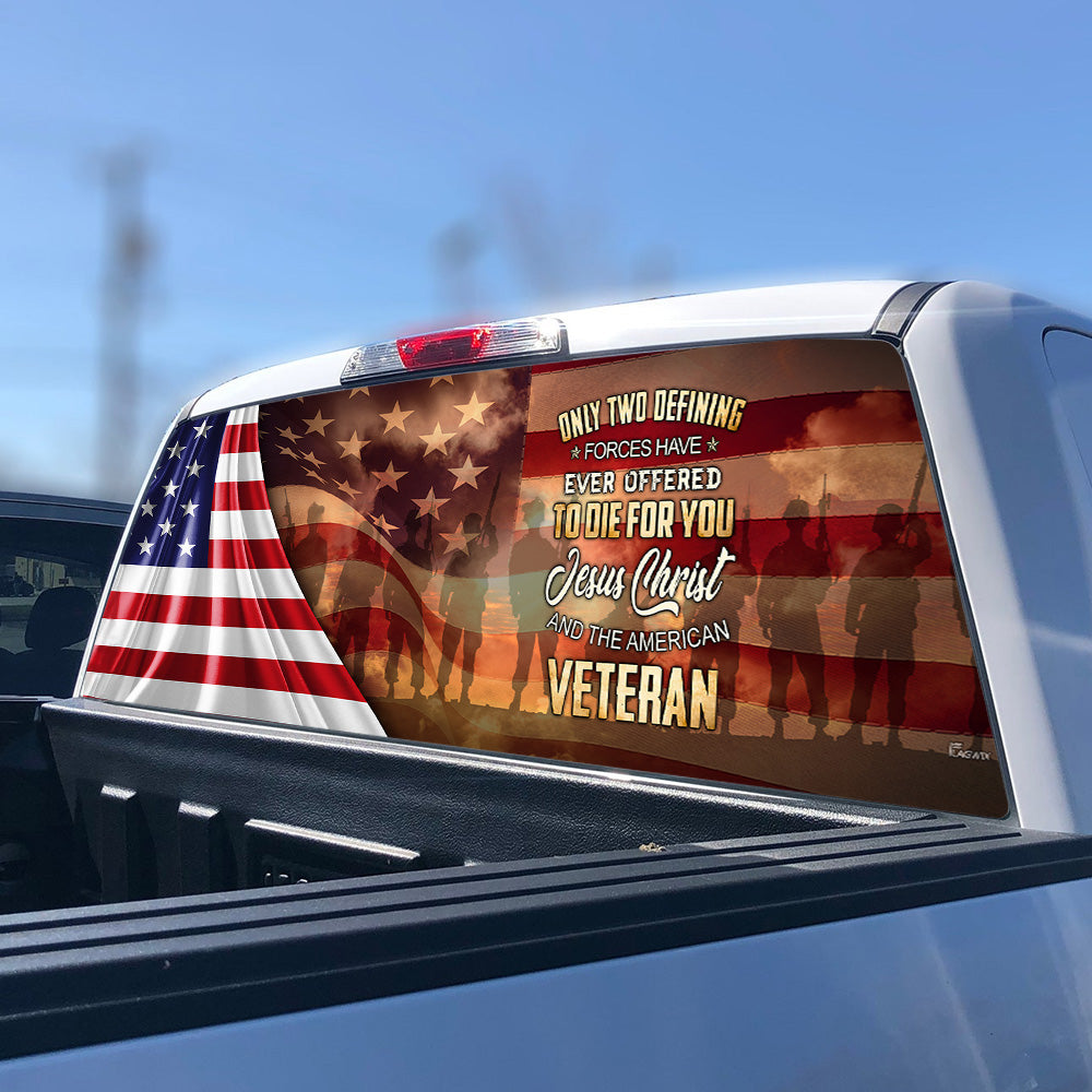 Owe To God And Veteran Rear Window Decal MLH1665CD