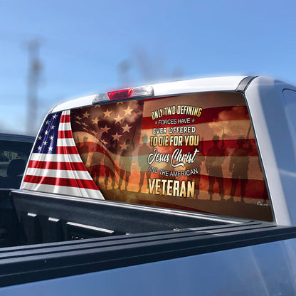 Owe To God And Veteran Rear Window Decal MLH1665CD