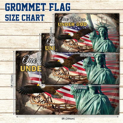 Christian Cross Grommet Flag One Nation Under God DDH2908GF