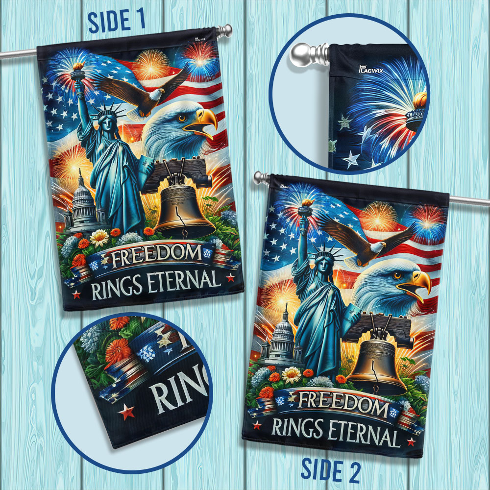 Flagwix American Flag - Independence Day Liberty Bell Freedom Rings Eternal Flag MLN3079F
