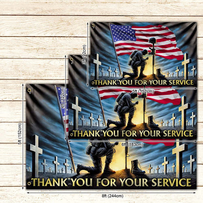 Veterans Day Thank you For Your Service Grommet Flag TQN3811GF