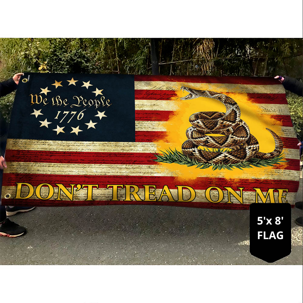 Patriotic Gadsden We The People Don't Tread On Me Grommet Flag MLN2052GF