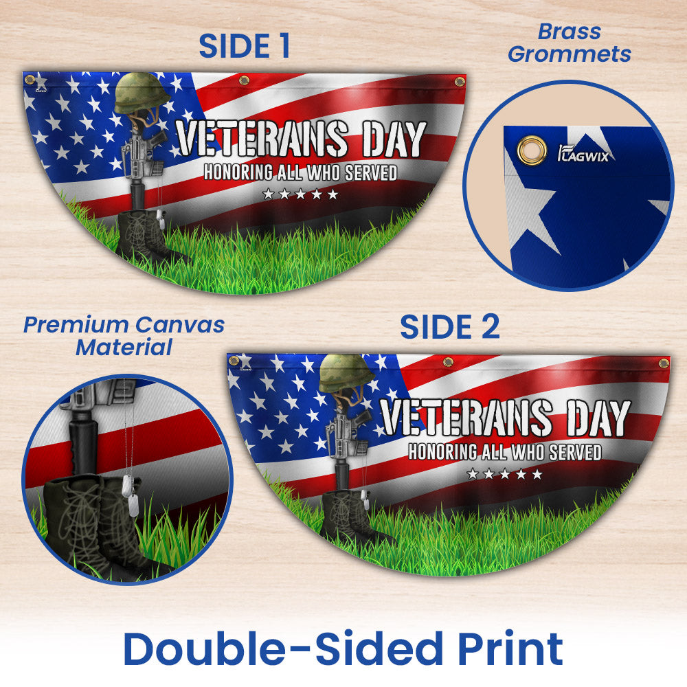 Veterans Day Honoring All Who Served Non-Pleated Fan Flag MLN3986FL
