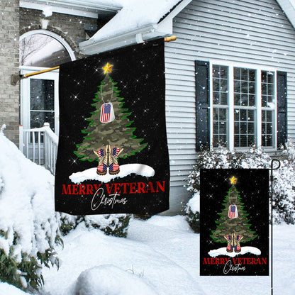 Merry Veteran Christmas Flag TQN664F