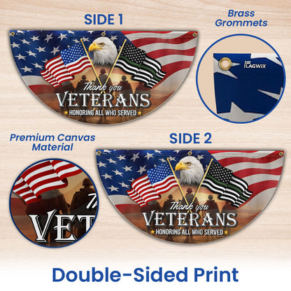 Thank You Veterans, American Eagle Memorial Day Veteran Non-Pleated Fan Flag TPT1643FL