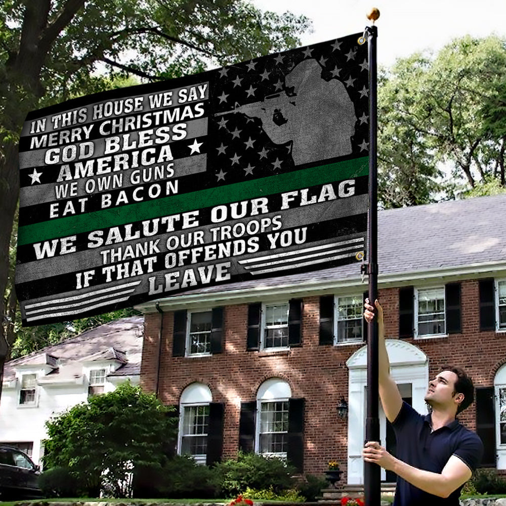 Veteran Grommet Flag Thin Green Line Patriotism ANT337GF