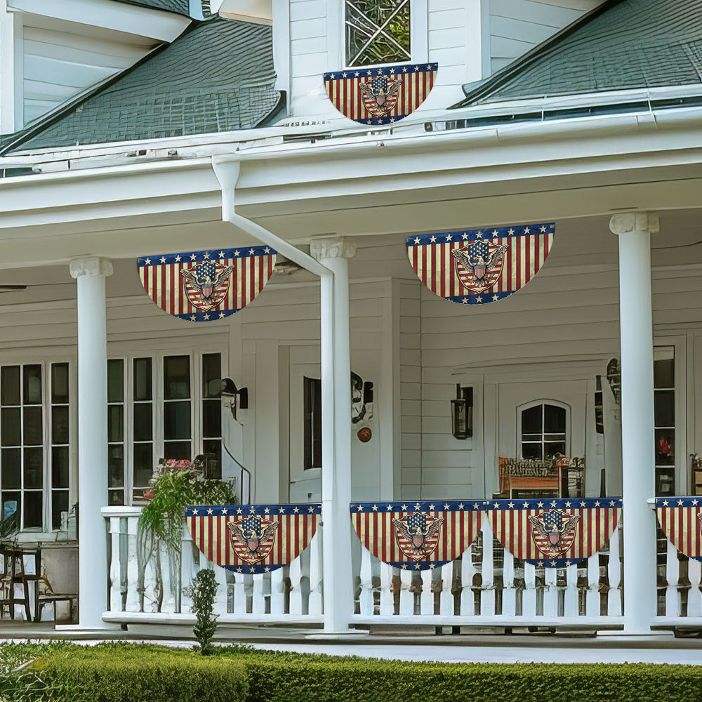 Patriotic Eagle American Non-Pleated Fan Flag MLN3355FL