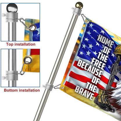 Eagle American Grommet Flag, Home Of The Free Because Of The Brave QNK1056GF