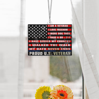 Proud U.S. Veteran Suncatcher - Acrylic Hanging Gift for Veterans Day, Memorial Day & Patriotic Decor TQN3879AS