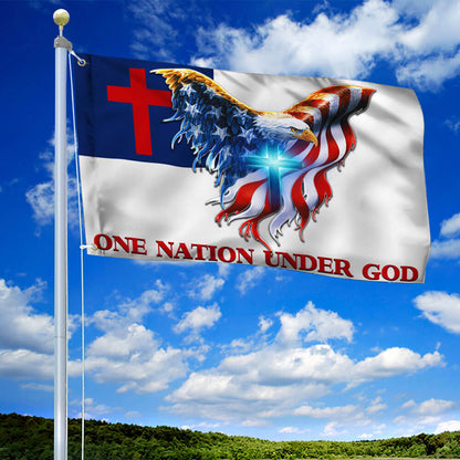 One Nation Under God. Christian American Grommet Flag THB3602GFv12
