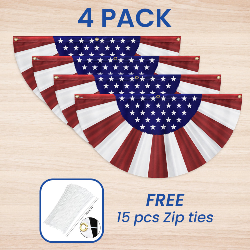 Flagwix American Flag - Patriotic American Non-Pleated Fan Flag MLN3348FL