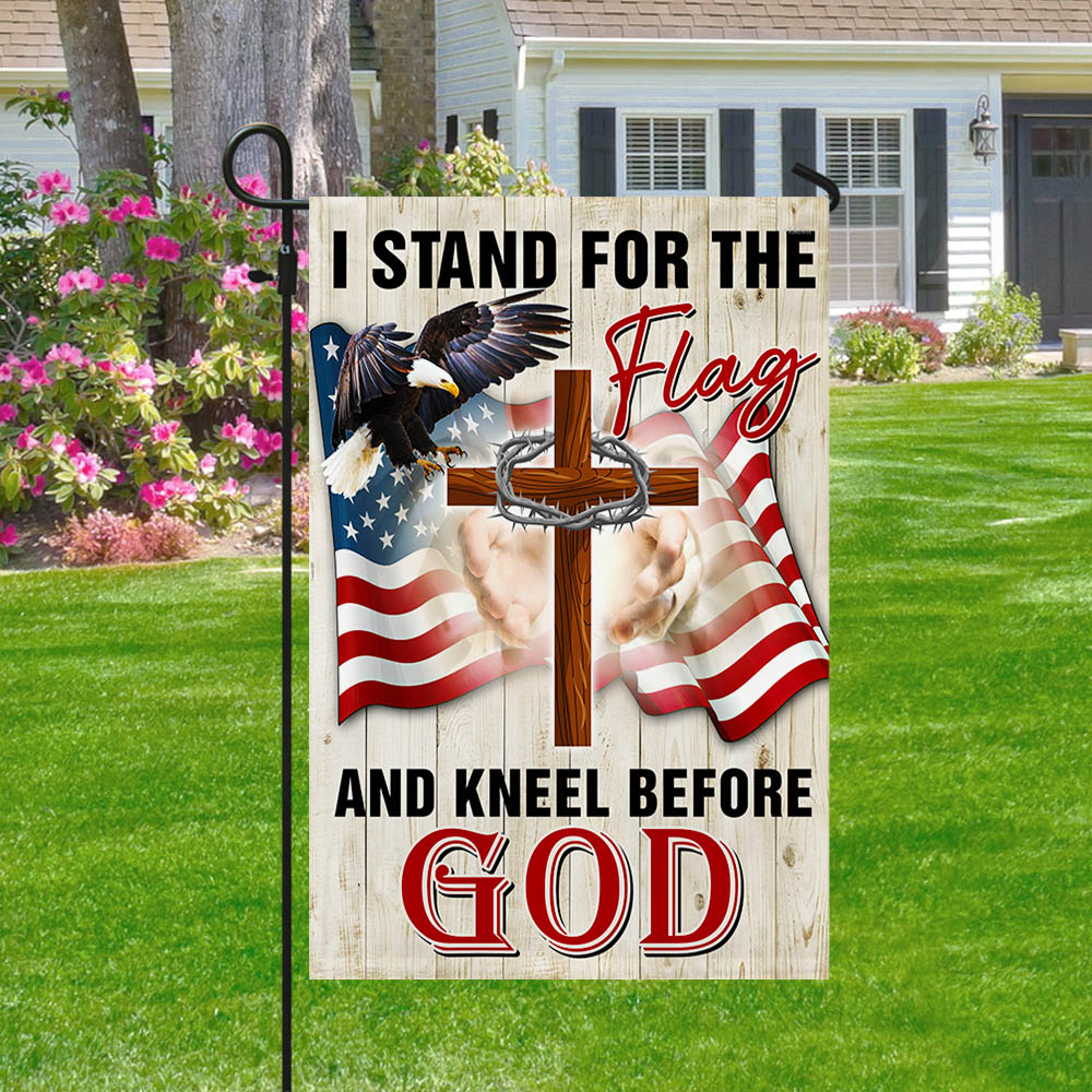 Jesus Christ American Flag I Stand For The Flag and Kneel Before God Flag MLN1231F