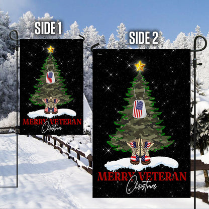 Merry Veteran Christmas Flag TQN664F