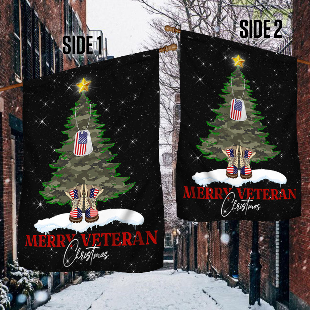 Merry Veteran Christmas Flag TQN664F