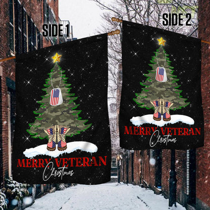 Merry Veteran Christmas Flag TQN664F