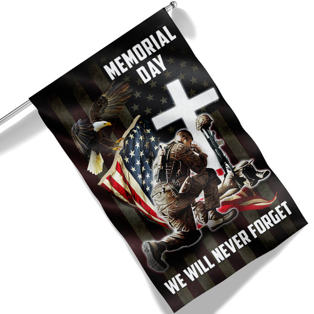 Memorial Day. Remember and Honor Veteran American Eagle Flag TPT776F