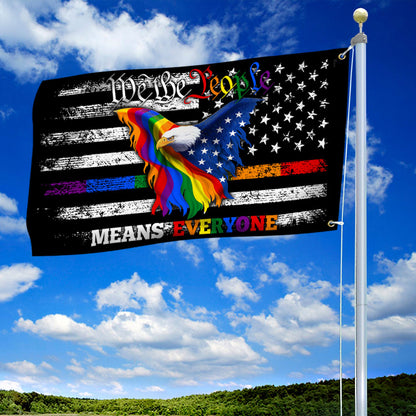 LGBT Pride Eagle Grommet Flag We The People Means Everyone DDH3459GF