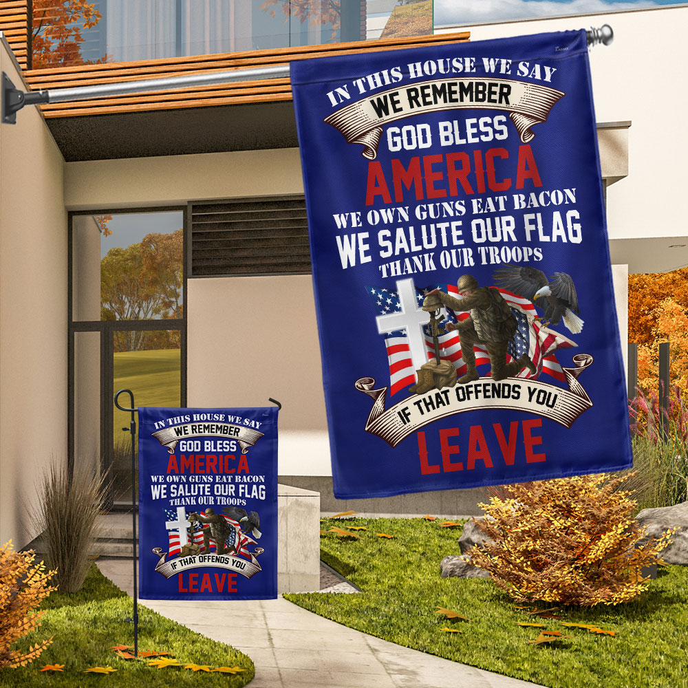 Veteran Memorial Day In This House God Bless America Thanks Our Troops Flag MLN1268F
