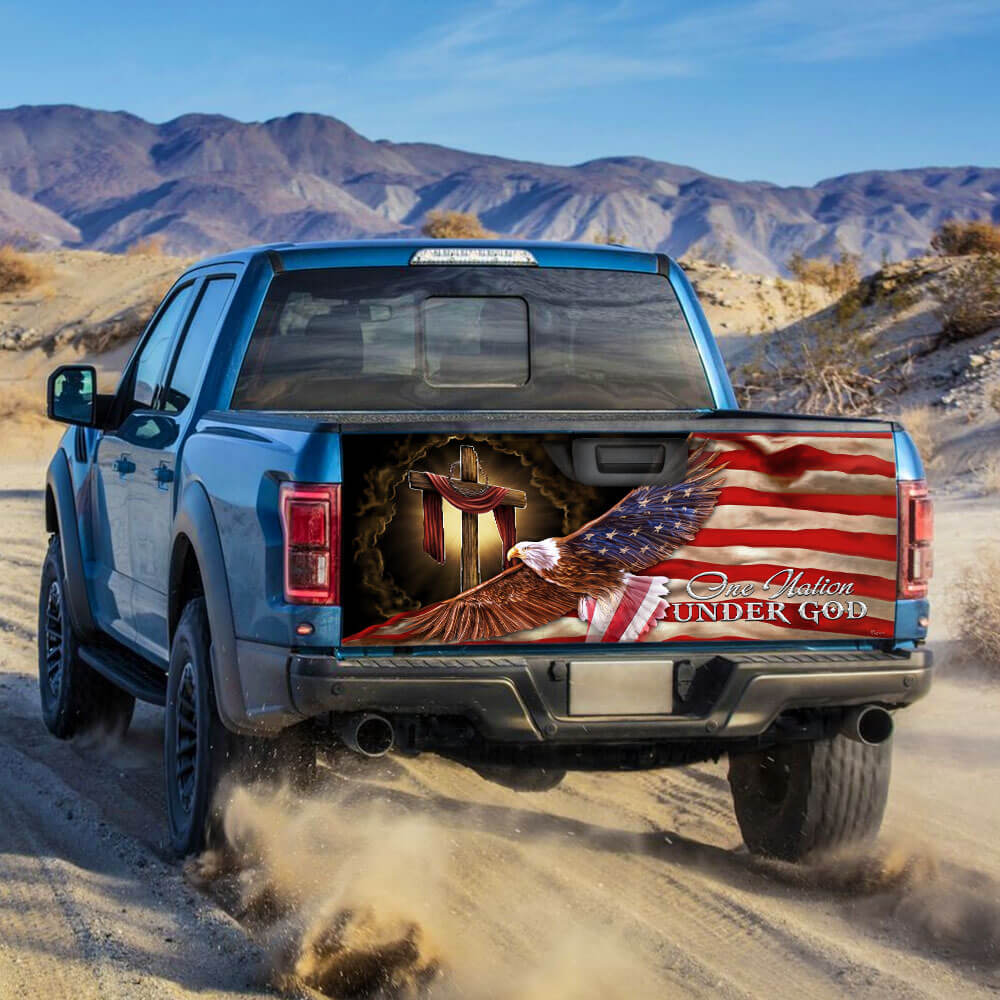 One Nation Under God. American Eagle Truck Tailgate Decal Sticker Wrap THB3124TD