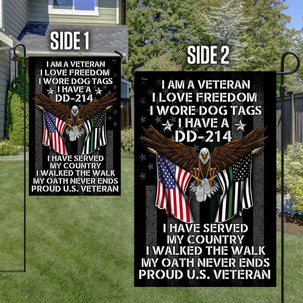 Proud Veteran Flag I Walked The Walk My Oath Never Ends DDH2932Fv2