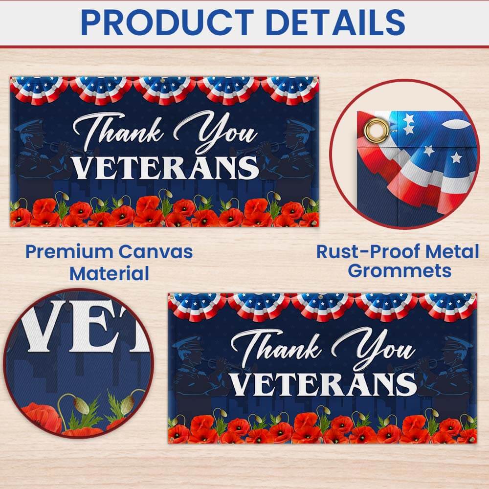 Thank You Veterans Honoring All Who Served Fence Banner TQN2697FB