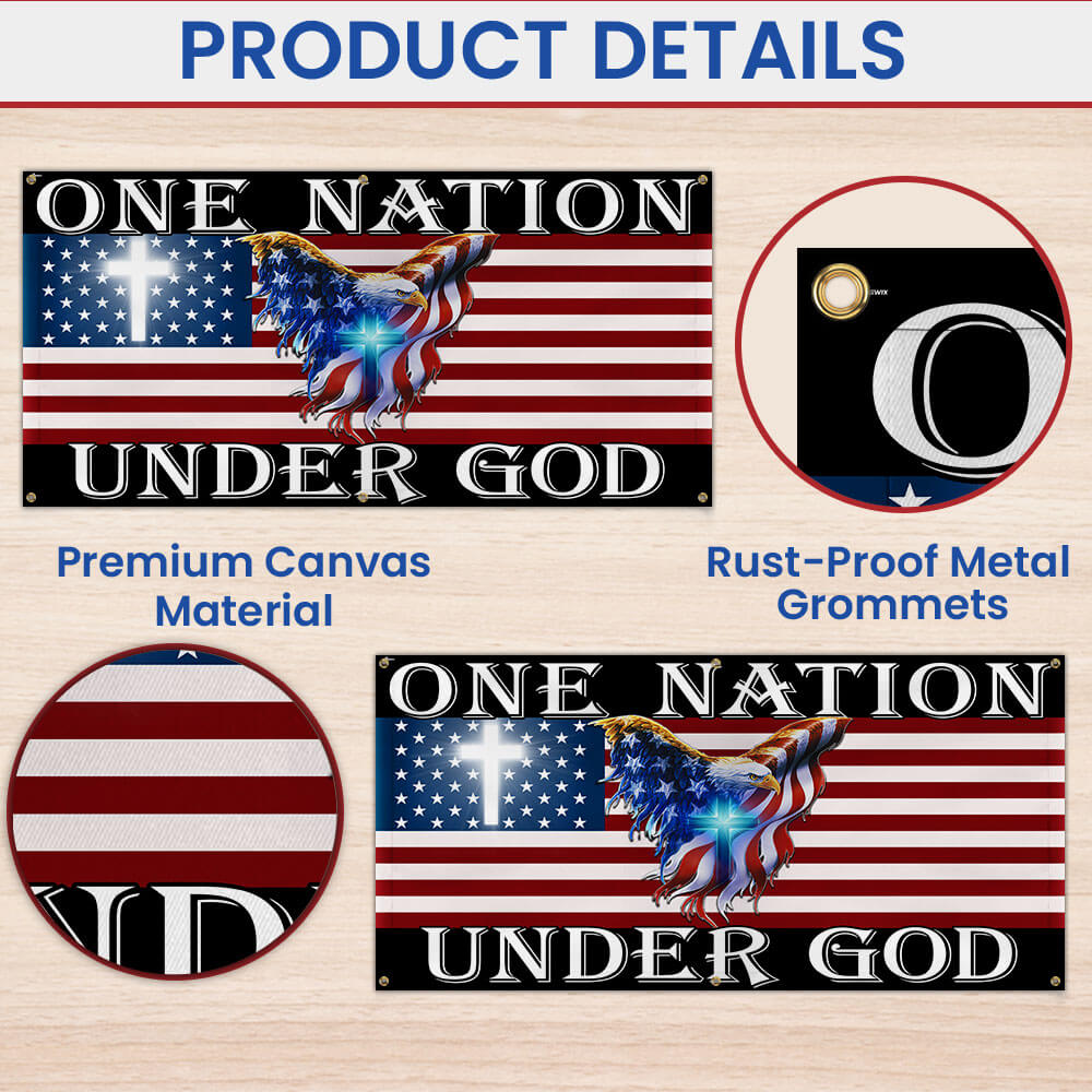 One Nation Under God American Eagle Patriot Fence Banner TPT1649FB