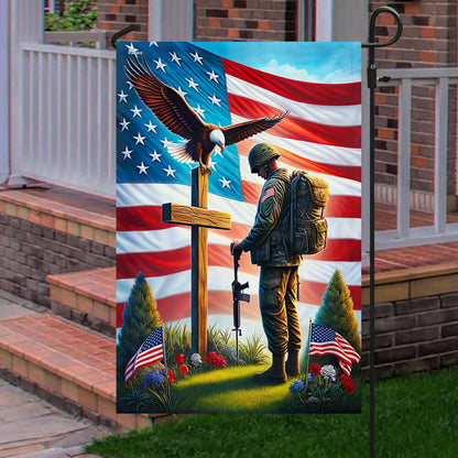 Memorial Day FLAGWIX  Veteran Standing For The Flag Kneel For The Cross Eagle Flag MLN2440F