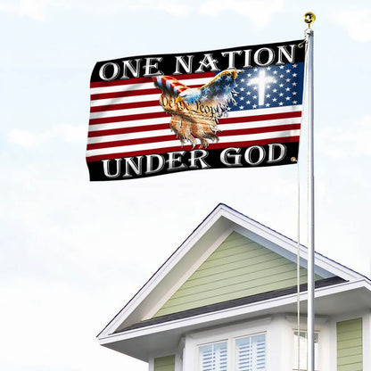 Flagwix American Flag - One Nation Under God Patriotic Eagle American Grommet Flag TPT1310GF