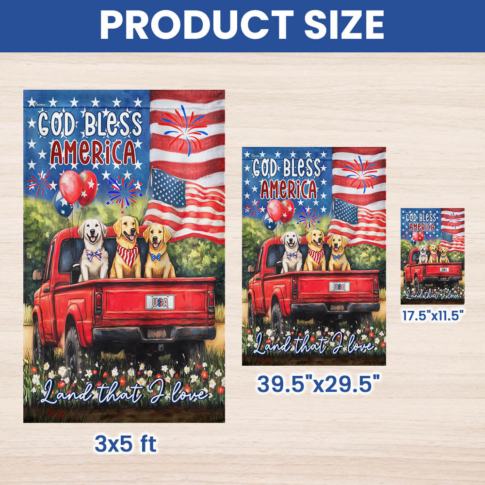 Flagwix American Flag - God Bless America Happy 4th july Independence Day Patriot Dog American Flag NNT72TTH