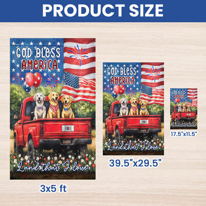 Flagwix American Flag - God Bless America Happy 4th july Independence Day Patriot Dog American Flag NNT72TTH