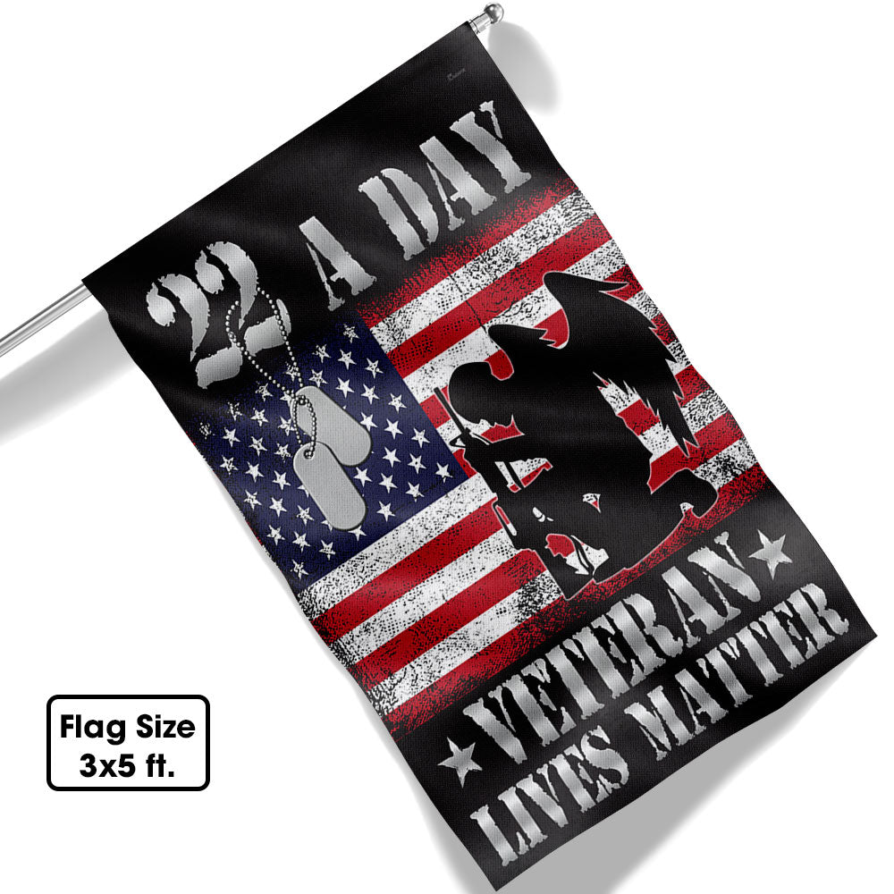 22 A Day Veterans Flag Veteran Lives Matter Suicide Awareness TQN496F