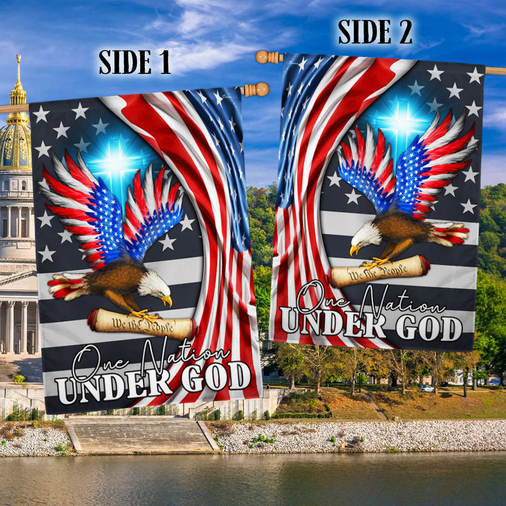 One Nation Under God Patriot Eagle We The People Flag MLN1350F