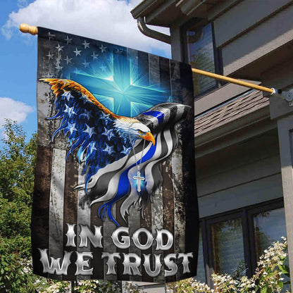 Flagwix American Flag - In God We Trust Christian Cross, American Eagle, The Thin Blue Line Flag TPT94F