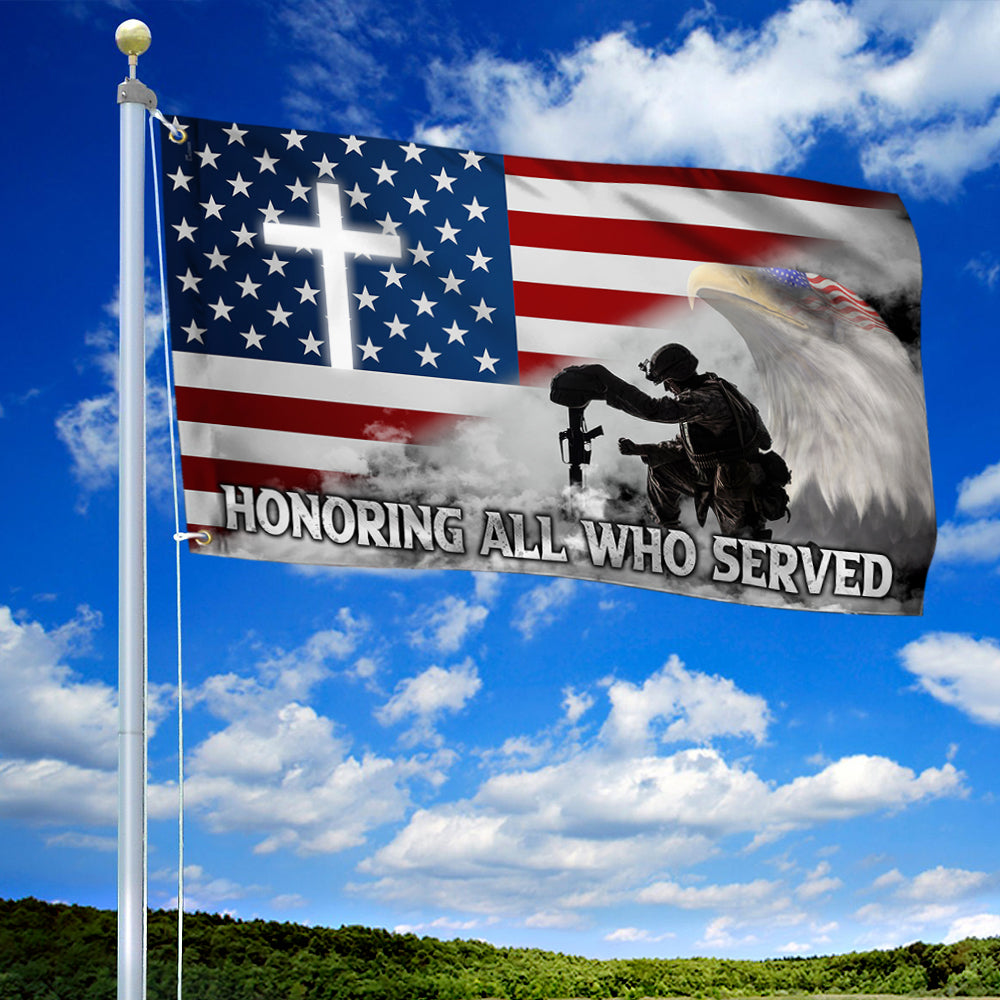 Veteran American Grommet Flag Honoring All Who Served BNT603GFv1