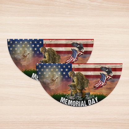Memorial Day Honor The Fallen American Veteran Eagle Non-Pleated Fan Flag MLN5544TTH