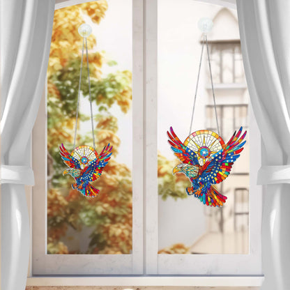 USA Flag American Eagle Suncatcher Acrylic Hanging VTM292ASn