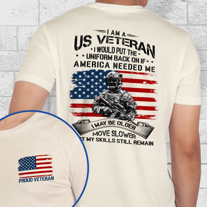 US Veteran I Would Put The Uniform Back On If America Needed Me T-Shirt TQN4167TS