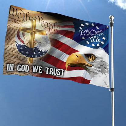 Christian Patriot American In God We Trust Grommet Flag MLN1668GF