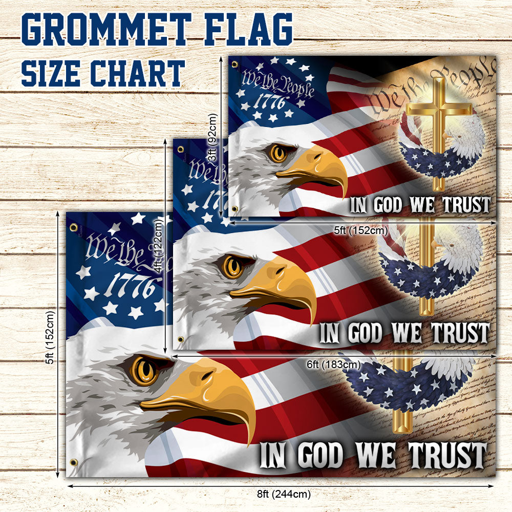 Christian Patriot American In God We Trust Grommet Flag MLN1668GF