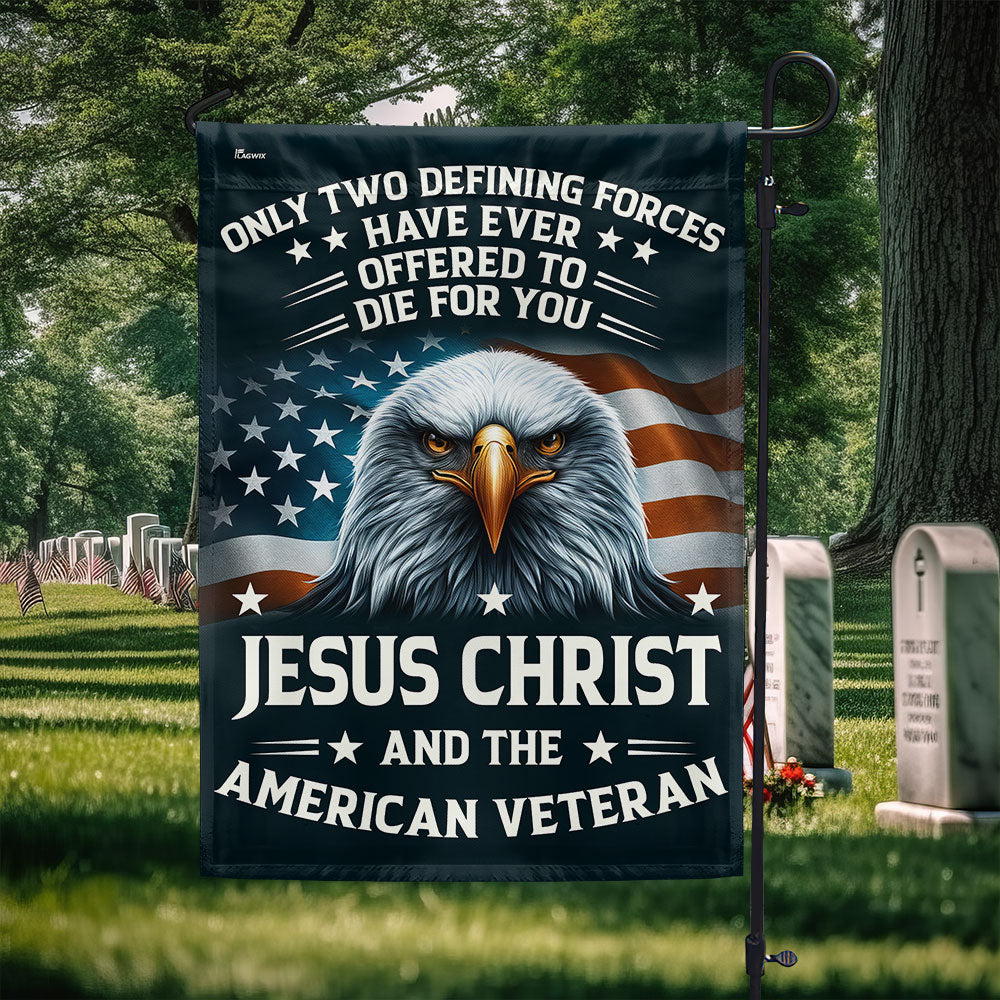 Memorial Day FLAGWIX Patriotic Eagle Veteran Flag Only Two Defining Forces  Have Ever  Offered To  Die For You  Jesus Christ And The American Veteran Flag MLN2763F