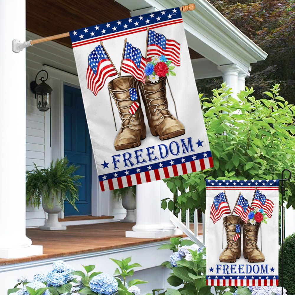 Flagwix American Flag - Veteran Boots Freedom Independence Day Patriotic Flag MLN1422F