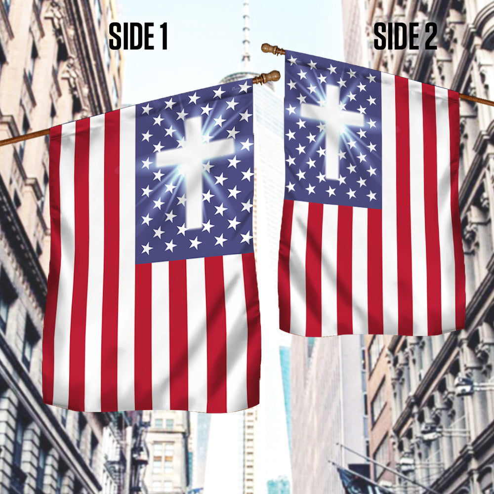 Flagwix American Flag - Christian Cross American One Nation Under God Flag TPT679F