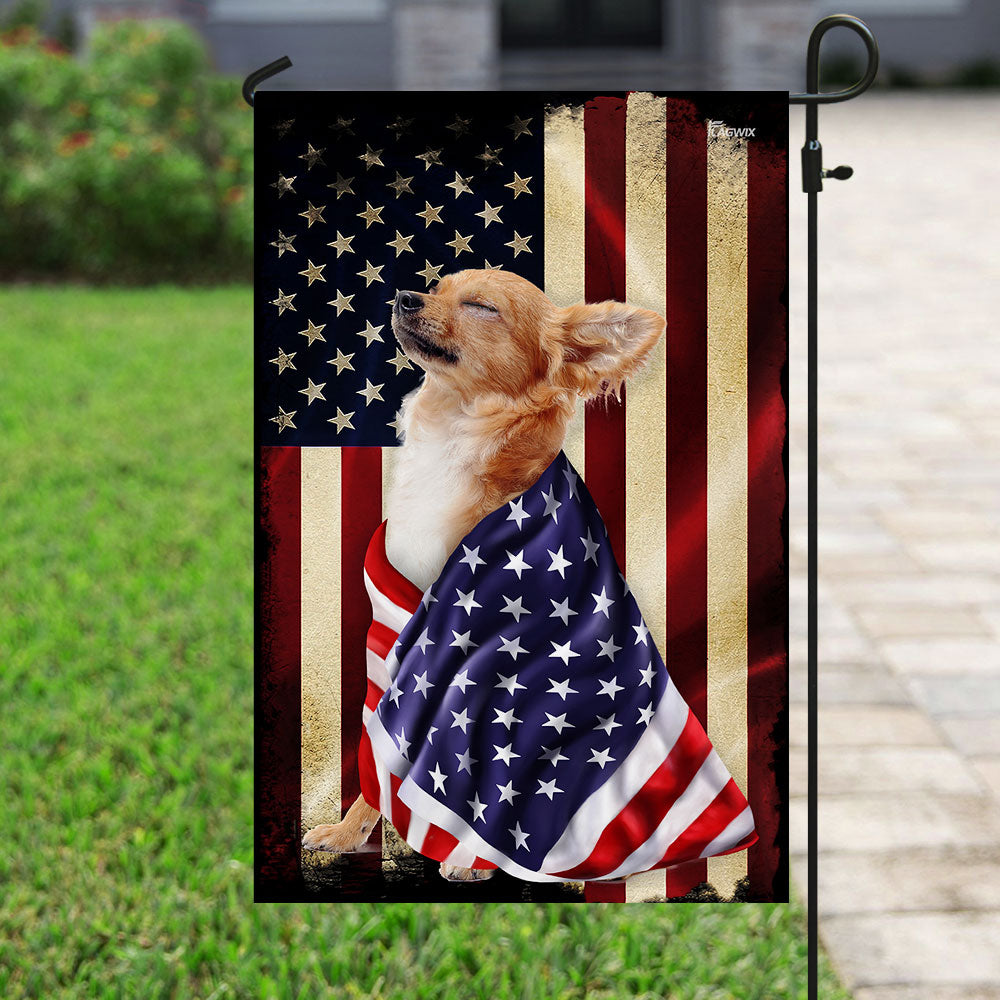 Chihuahua American Patriot Flag