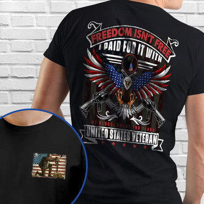 Veteran Freedom Isn't Free I Paid For It With My Blood, Sweat and Tears T-Shirt MLN3142TS
