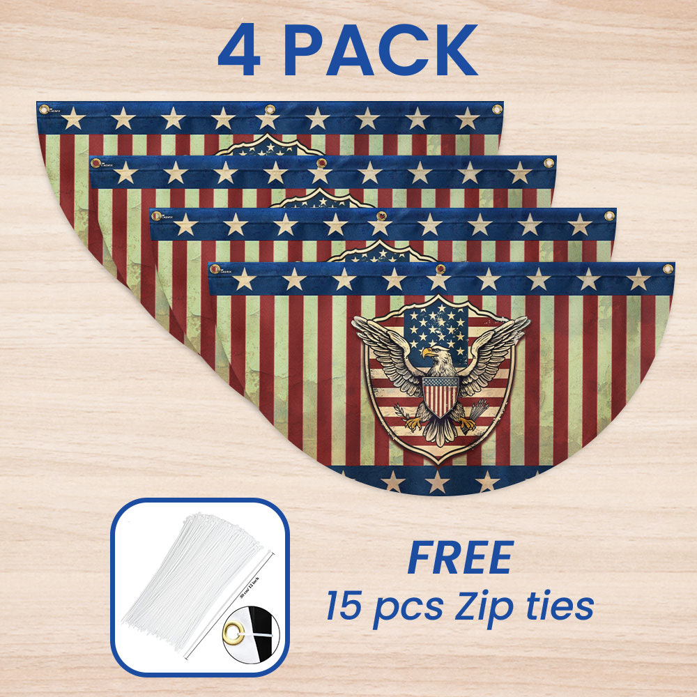 Patriotic Eagle American Non-Pleated Fan Flag MLN3355FL